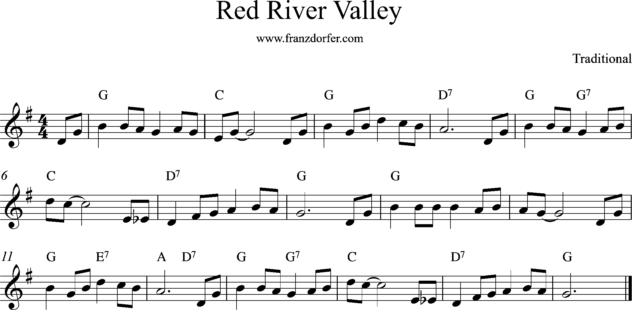 Red River Valley, C-Major